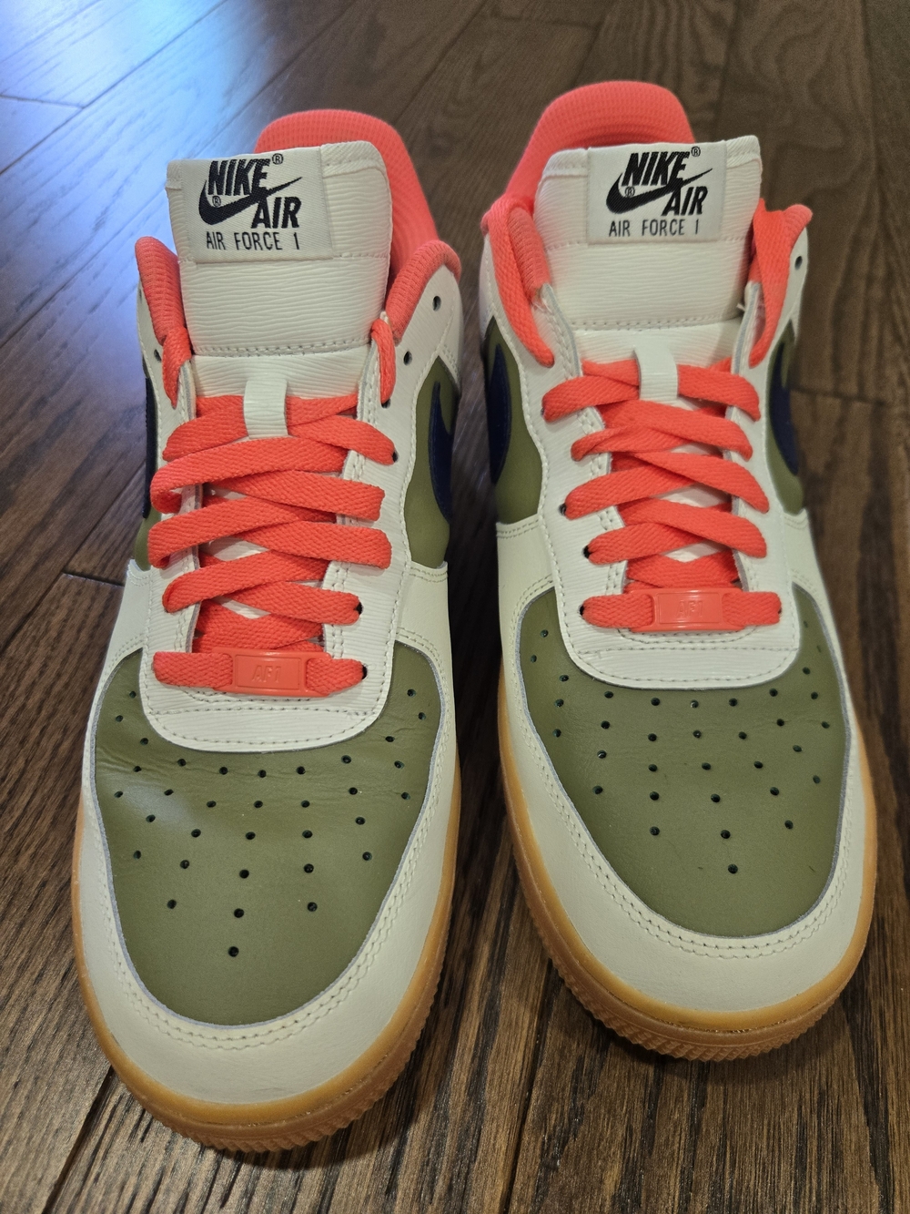 Nike Air Force 1 Low Men’s CT7875-994 Wht/Peach/Olive Size 10